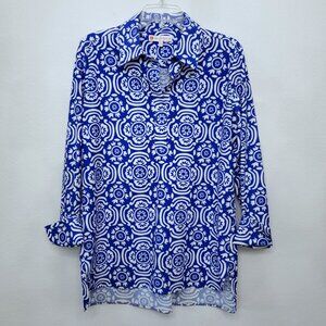 Jude Connally Hadley Top in Sunburst Tile Cobalt Size Large